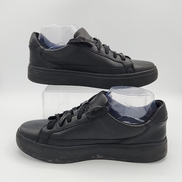 Kizik Vegas Hands Free Sneakers Walking Shoes Black Leather Mens 7 Womens 8.5 - Picture 2 of 8